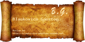 Blaskovics Gaszton névjegykártya